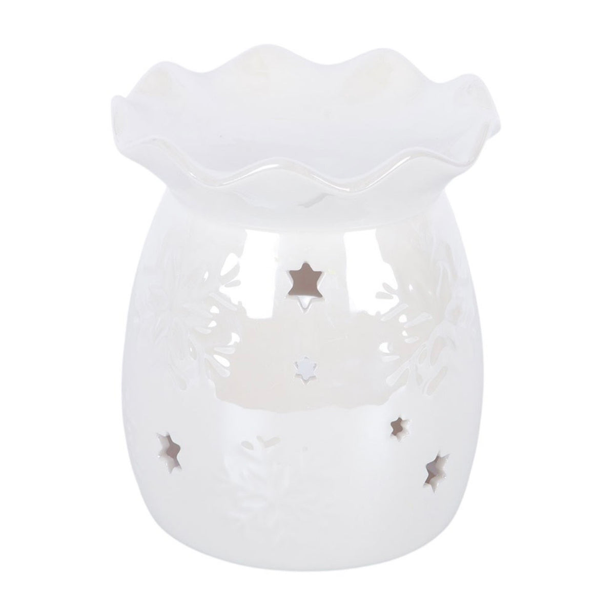 Iridescent White Snowflake Wax Burner