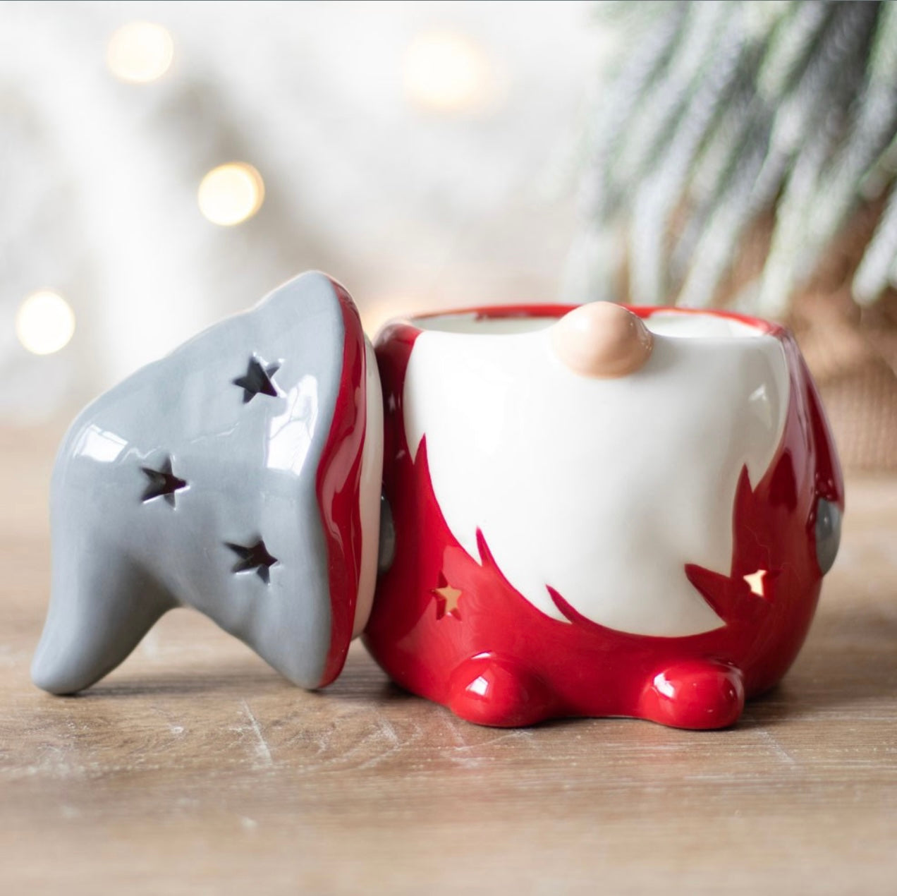 Red & Grey Christmas Gonk Wax Melt Burner